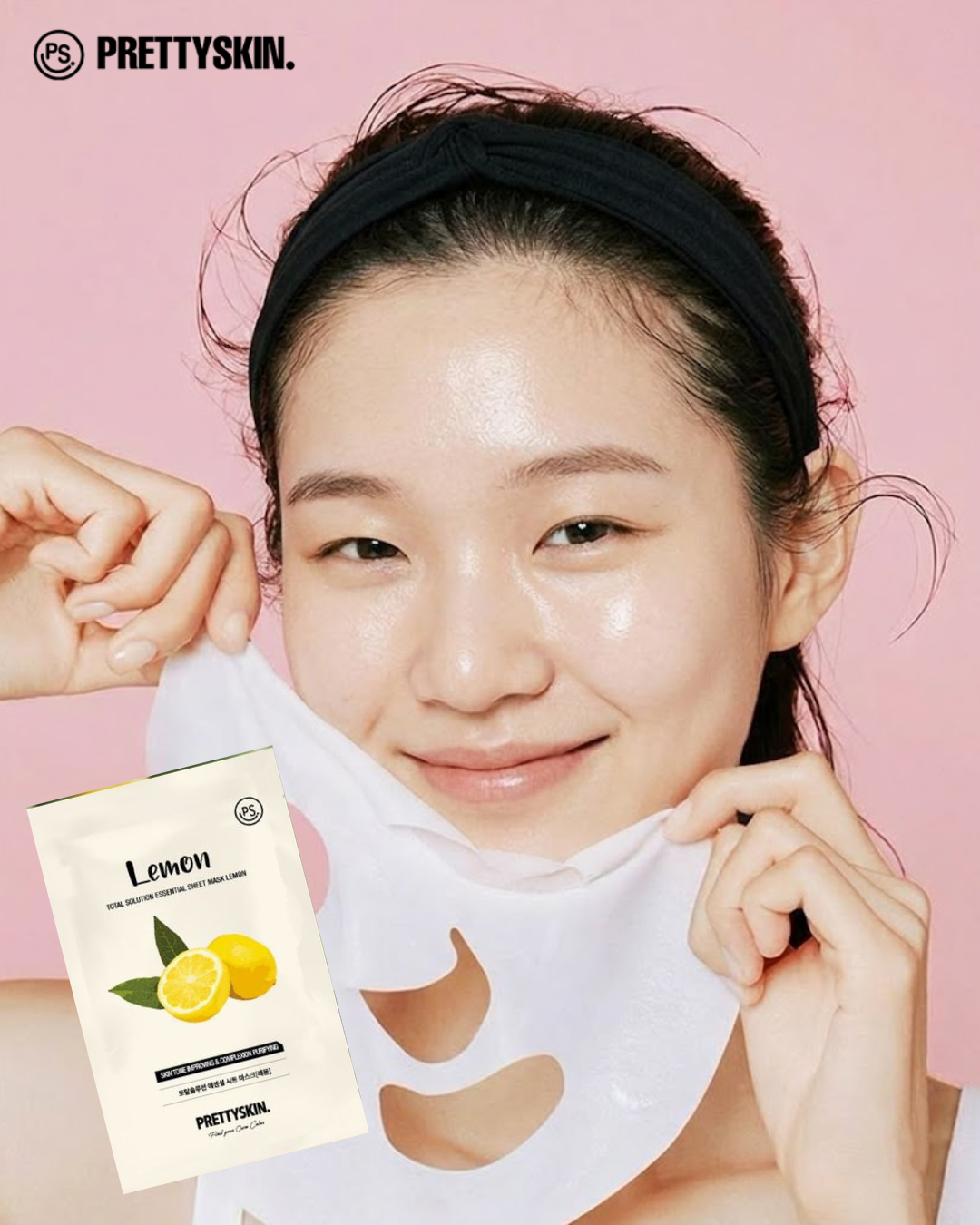 PRETTYSKIN - Total Solution Essential Sheet Mask - Lemon - 1pc
