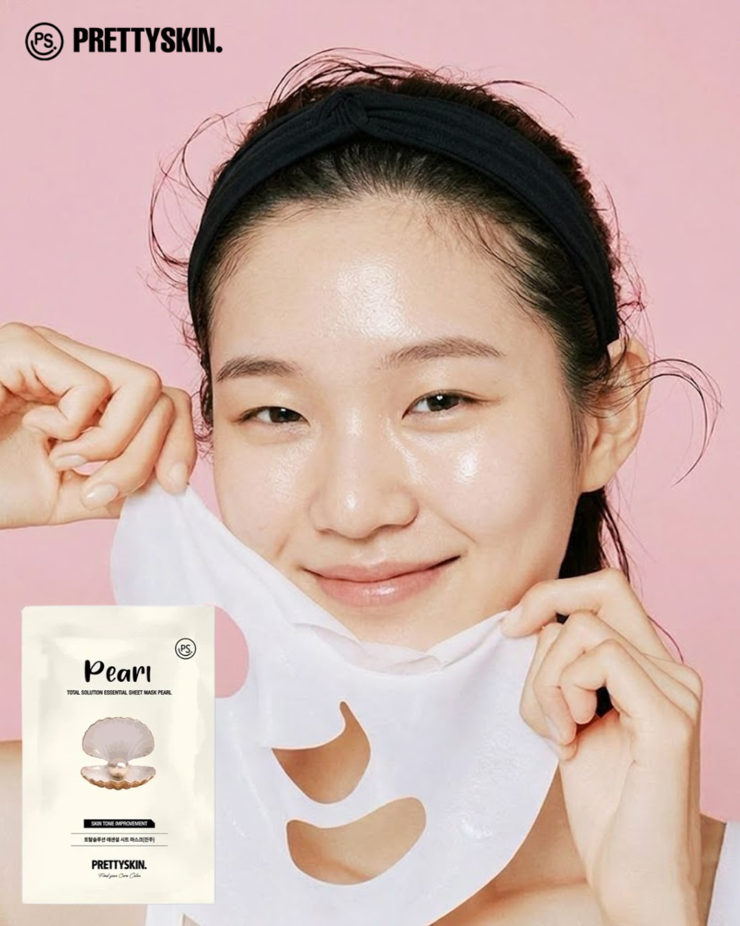 PRETTYSKIN - Total Solution Essential Sheet Mask - Pearl - 1pc