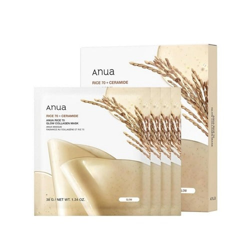 ANUA - Rice 70 Glow Collagen Mask - 4pcs