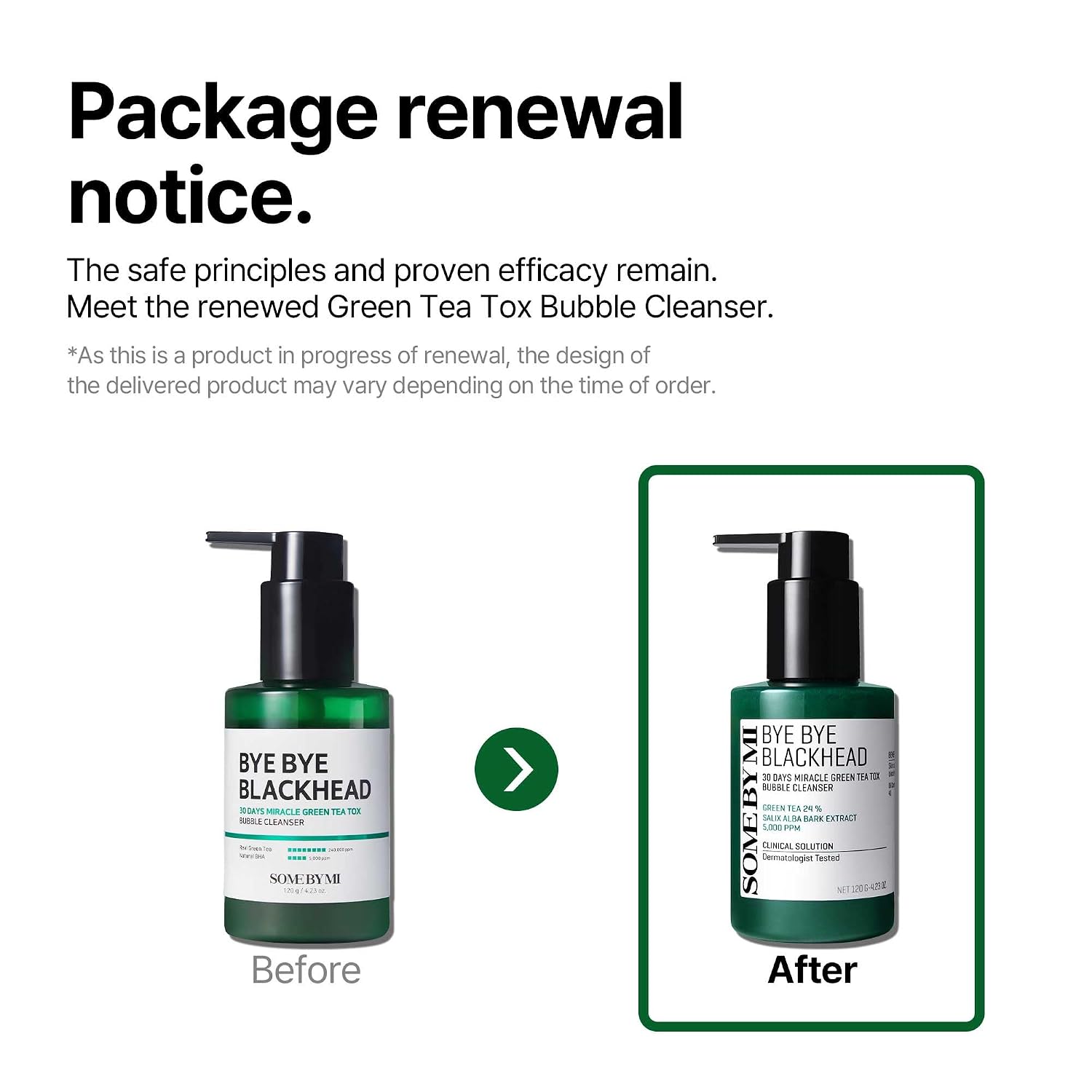 SOME BY MI - Bye Bye Blackhead 30days Miracle Green Tea Tox Bubble Cleanser - 120g