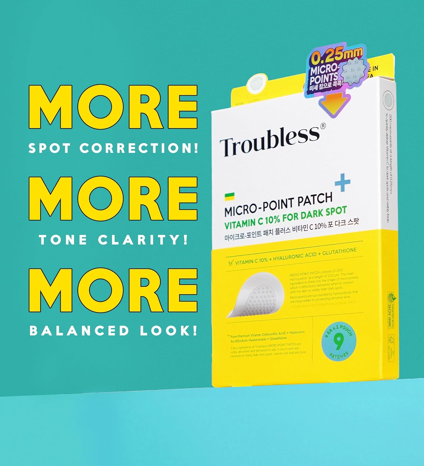 Troubless - Micro-Point Patch Plus Vitamin C 10% For Dark Spot - 9pcs