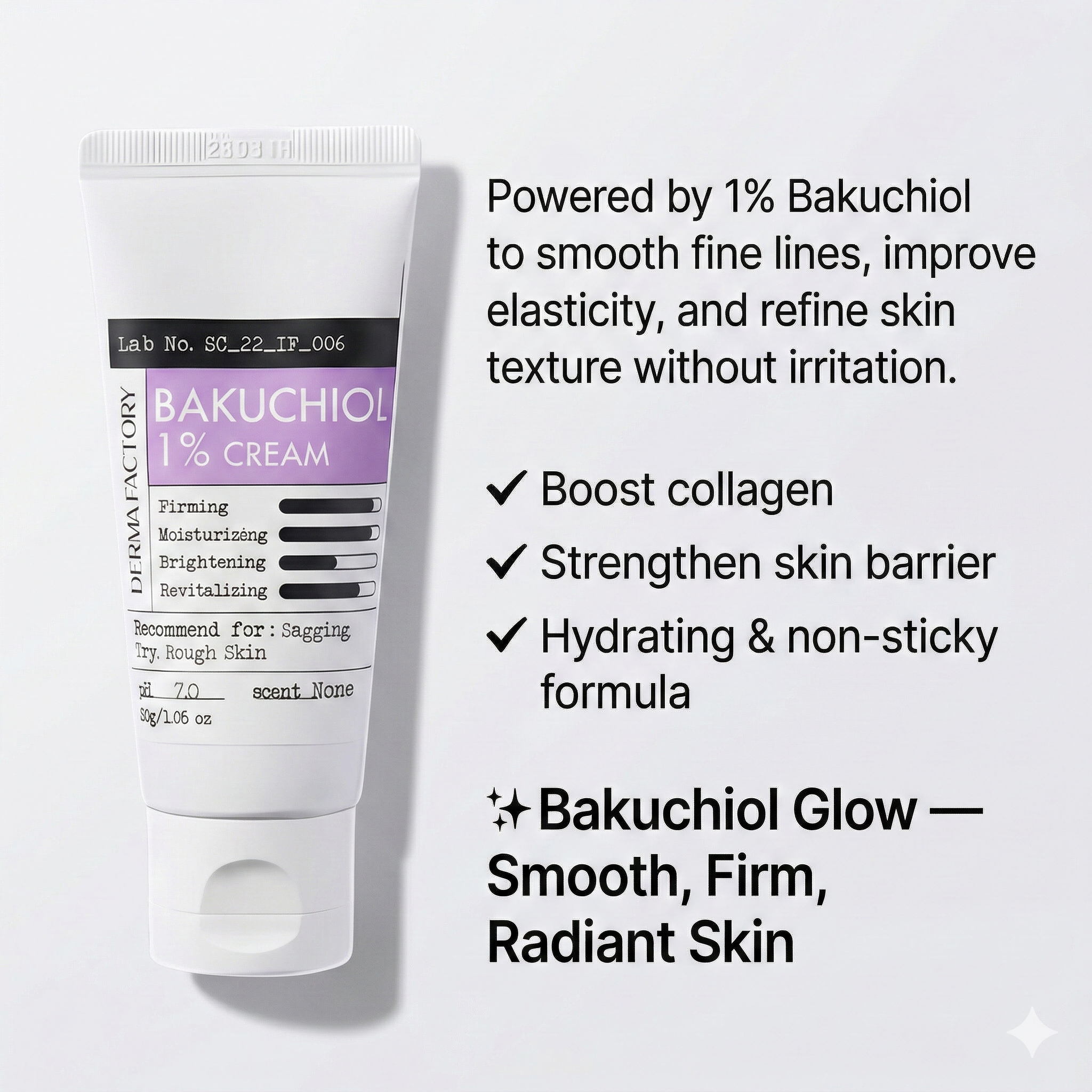 DERMA FACTORY - Bakuchiol 1% Cream - 30g