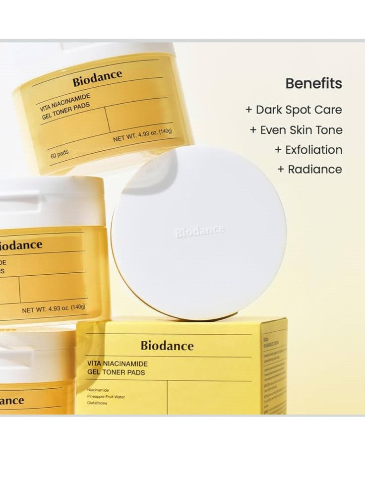 Biodance - Vita Niacinamide Gel Toner Pads - 140g/60pads