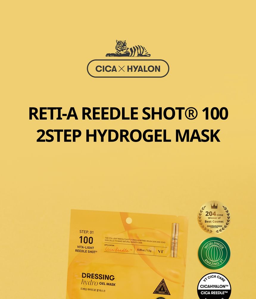 VT - 100 2Step Hydrogel Mask - 1pc - 100 Vita-Light Reedle Shot
