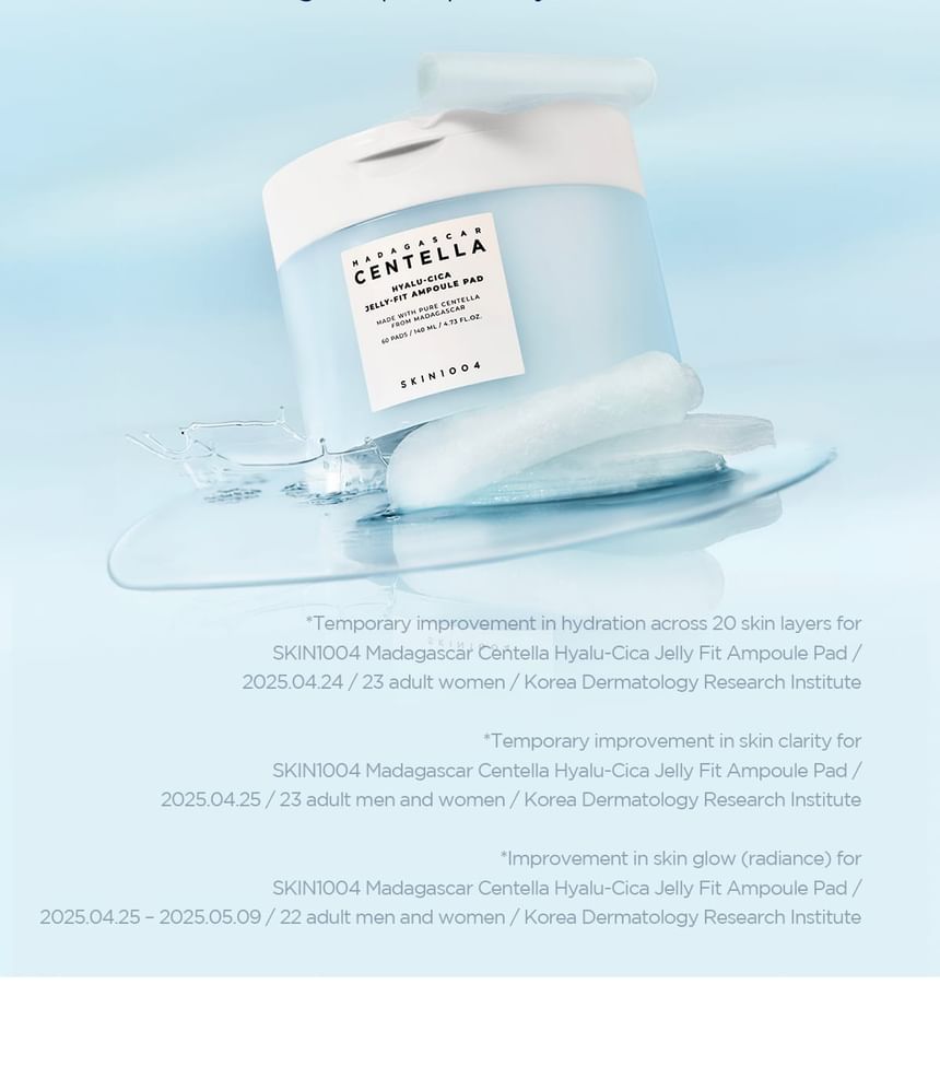 SKIN1004 - Madagascar Centella Hyalu-Cica Jelly-Fit Ampoule Pad - 140ml/60pads