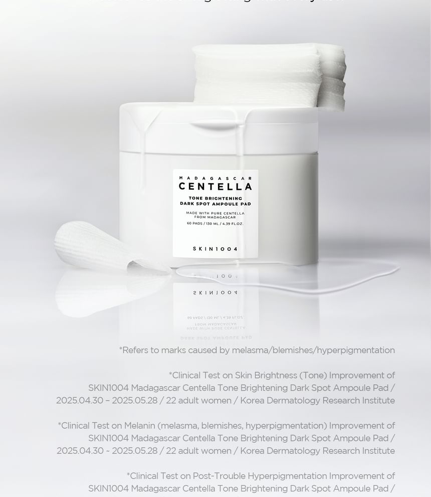 SKIN1004 - Madagascar Centella Tone Brightening Dark Spot Ampoule Pad - 130ml/60pads
