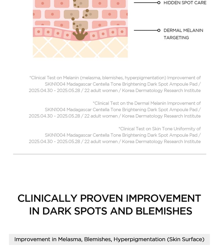 SKIN1004 - Madagascar Centella Tone Brightening Dark Spot Ampoule Pad - 130ml/60pads