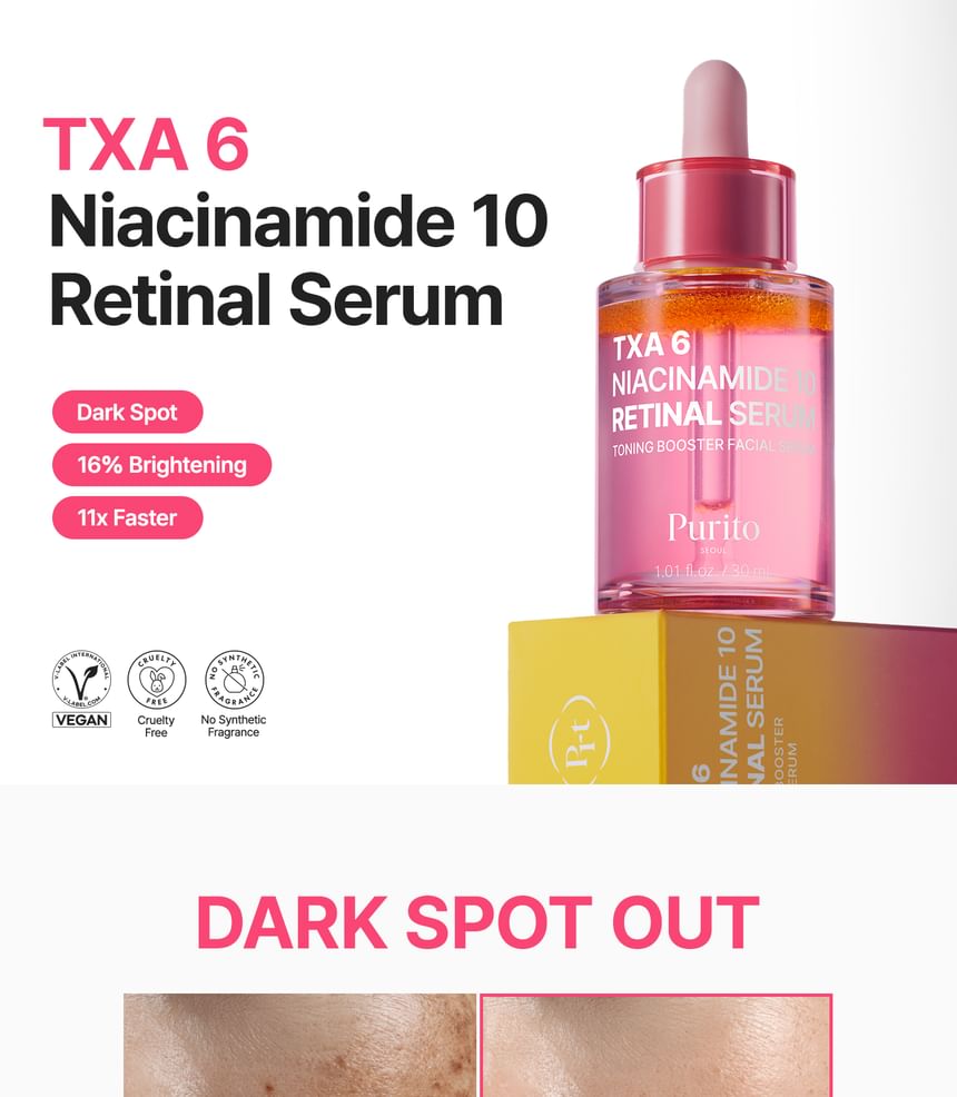 Purito SEOUL - TXA 6 Niacinamide 10 Retinal Serum - 30ml