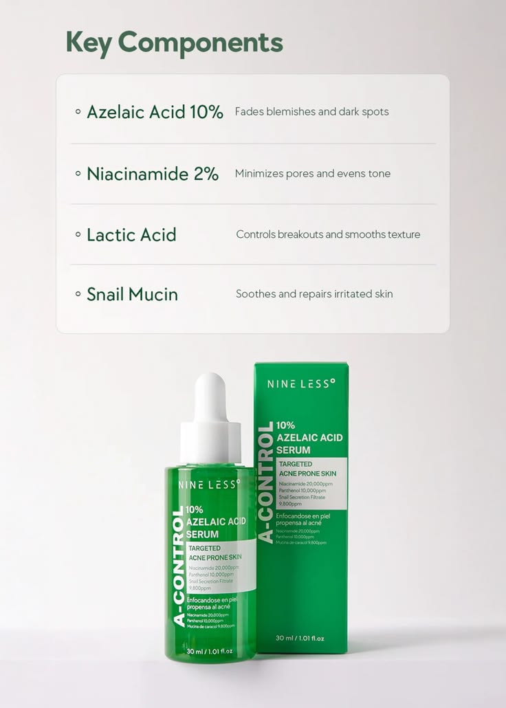 NINELESS - A-Control 10% Azelaic Acid Serum - 30ml
