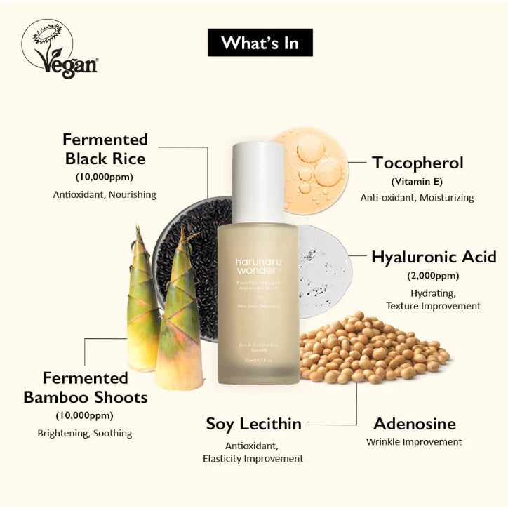 Haruharu WONDER - Black Rice Hyaluronic Anti-wrinkle Serum - 50ml