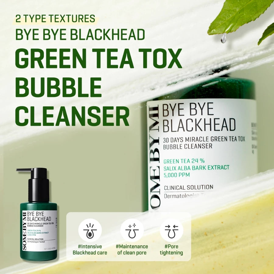 SOME BY MI - Bye Bye Blackhead 30days Miracle Green Tea Tox Bubble Cleanser - 120g