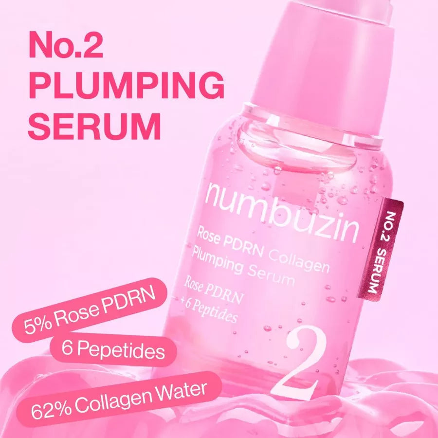 numbuzin - No.2 Rose PDRN Collagen Plumping Serum - 30ml