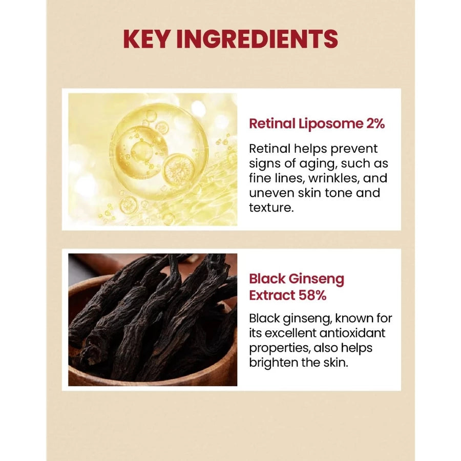 KSECRET - SEOUL 1988 Serum : Retinal Liposome 2% + Black Ginseng - 30ml