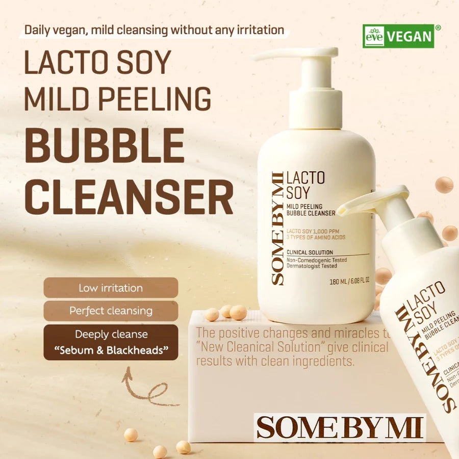 SOME BY MI - Lacto Soy Mild Peeling Bubble Cleanser - 180ml