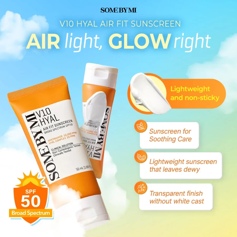 SOME BY MI - V10 Hyal Air Fit Sunscreen Broad Spectrum SPF50 - 50ml