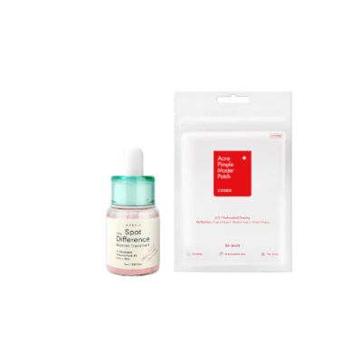 A rack of skincare