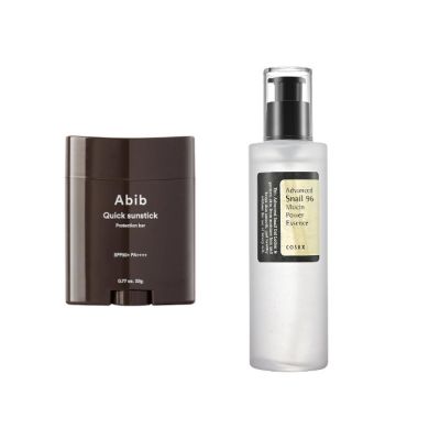 A rack of skincare