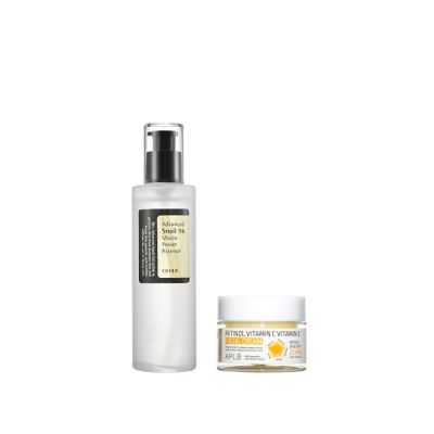 A rack of skincare