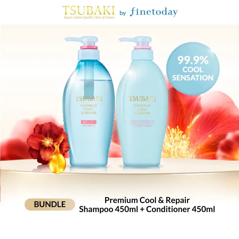 Shiseido - Tsubaki Premium Cool & Repair Shampoo & Conditioner Set - 450ml + 450ml