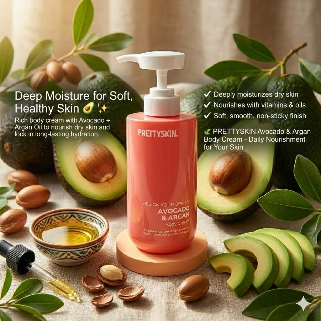 PRETTYSKIN - Design Your Beauty Avocado & Argan Body Cream - 500ml